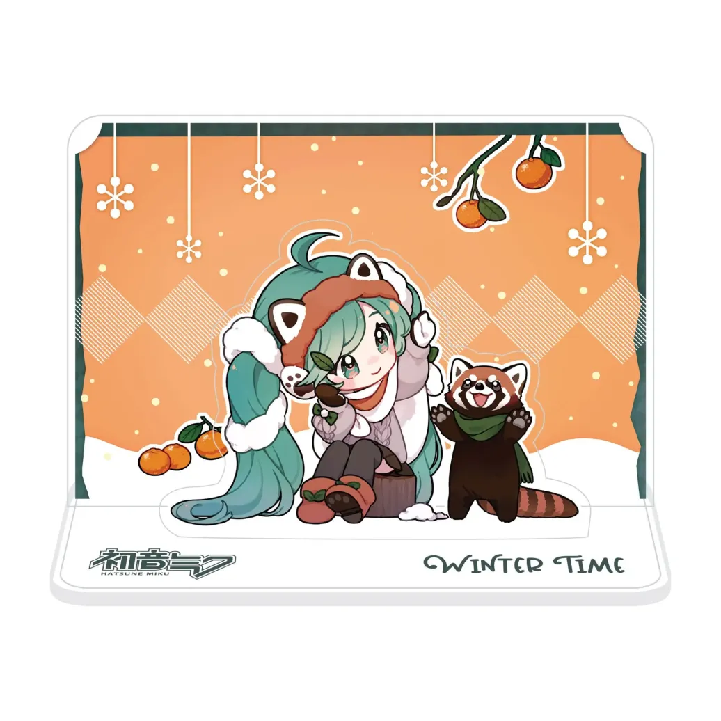 Hatsune Miku Acryl Figurenaufsteller aus Acryl Miku and Red Panda (Winter Time) 11 cm