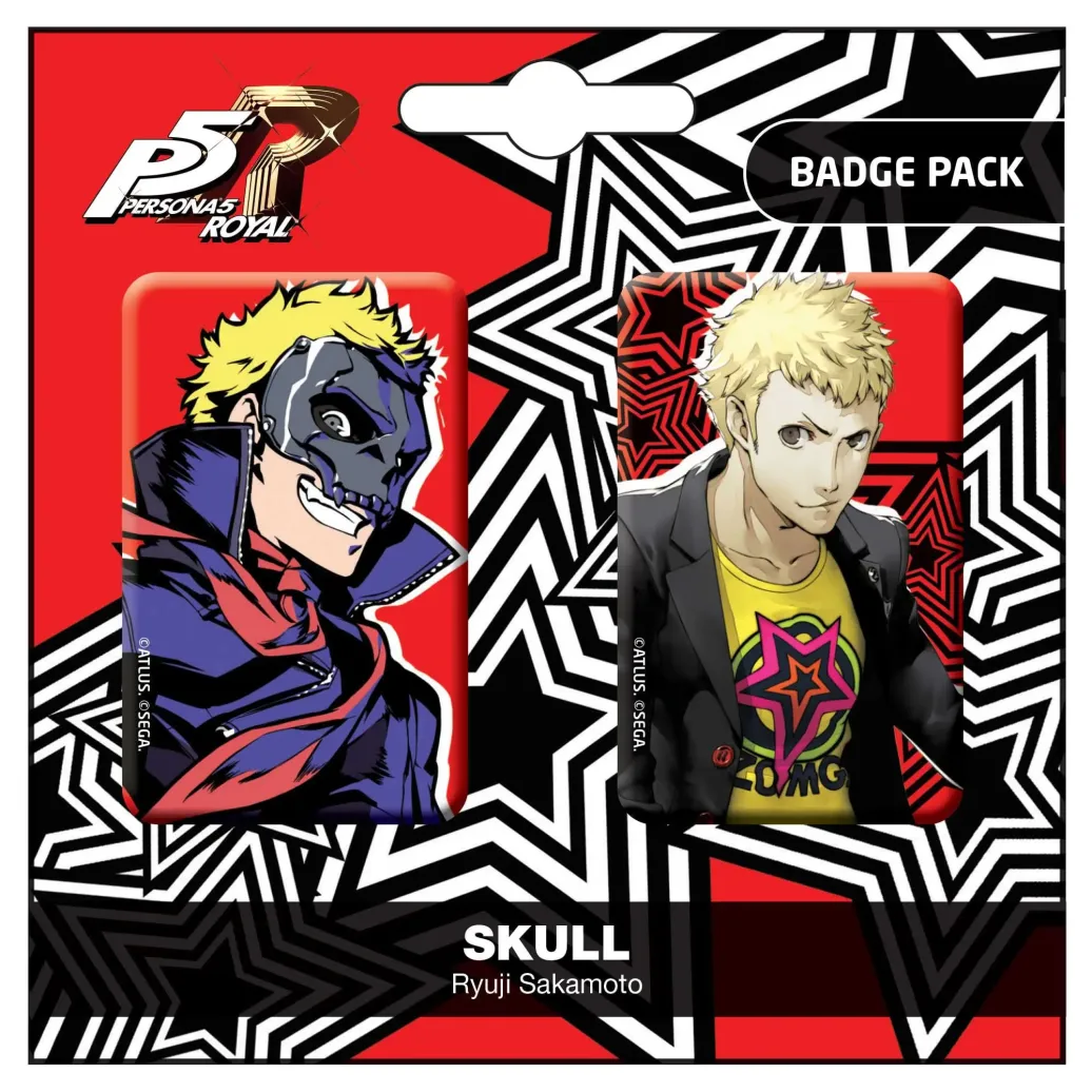 Persona 5 Royal Ansteck-Buttons Doppelpack Skull / Ryui Sakamoto