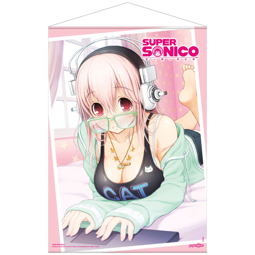 Super Sonico Wandrolle Super Sonico on her Laptop 50 x 70 cm