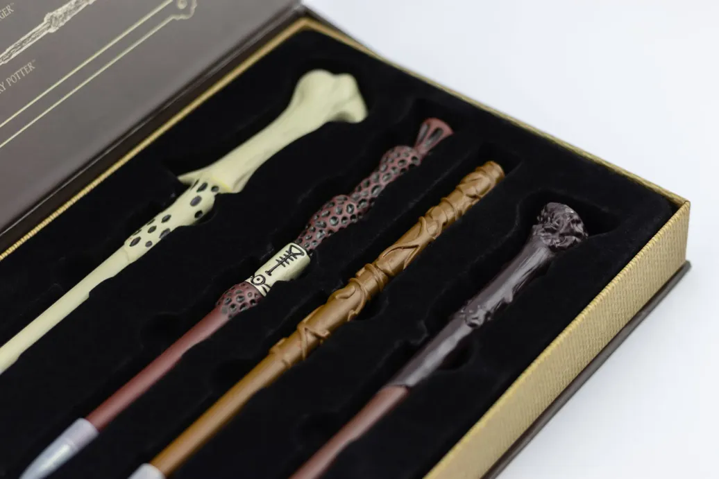 Harry Potter 4er-Set Kugelschreiber Zauberstab Collectors Edition