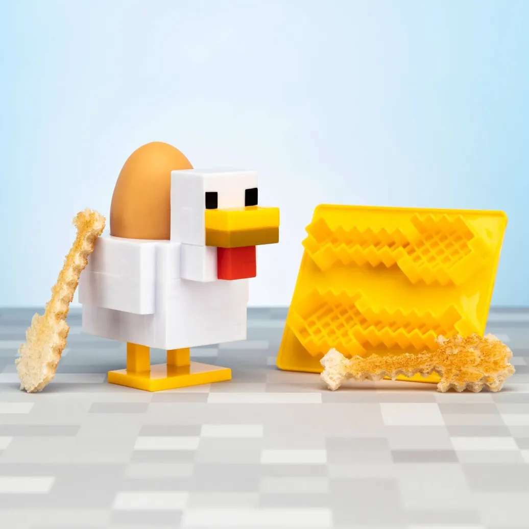 Minecraft Huhn Eierbecher und Toastausstechform