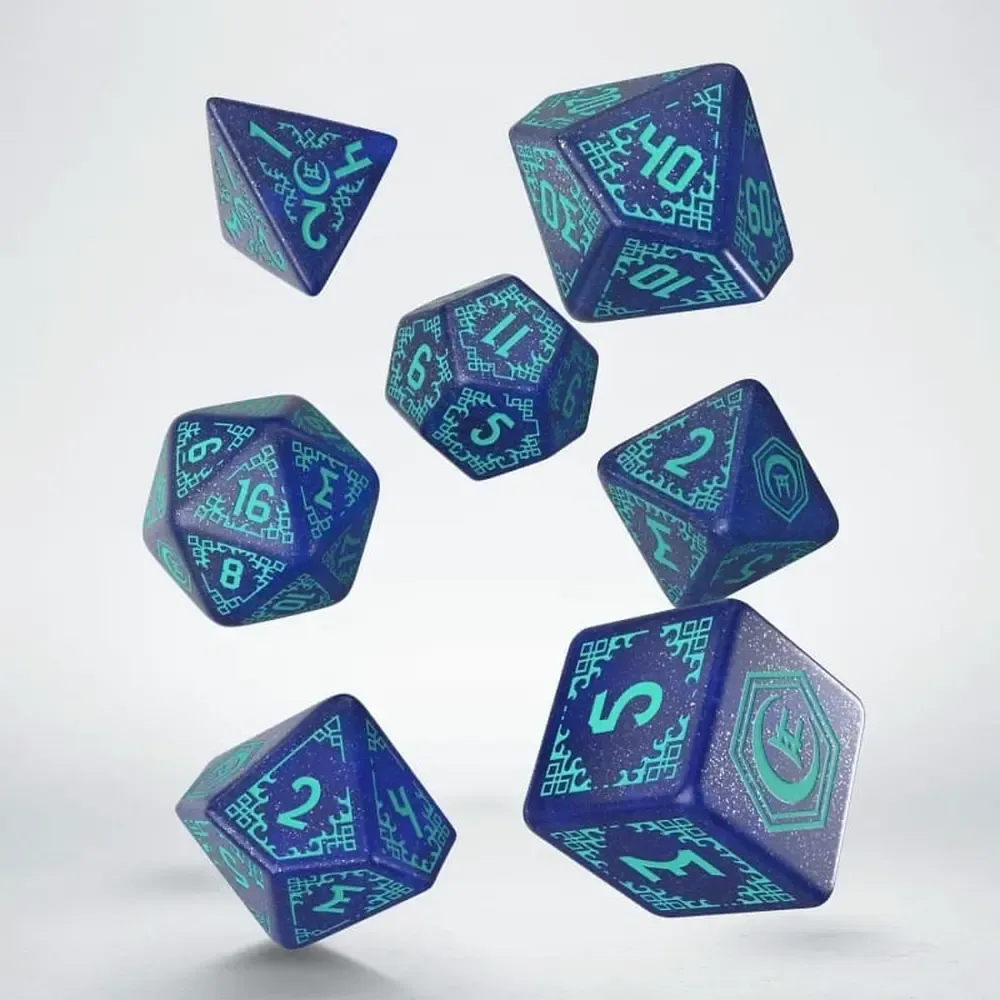 Shadow Scar 7er Würfel Set Blue & Turquoise