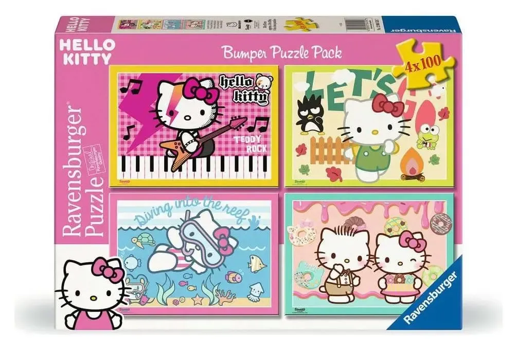 Hello Kitty Puzzles 4er-Pack Los geht's, Hello Kitty! (4x100 Teile)