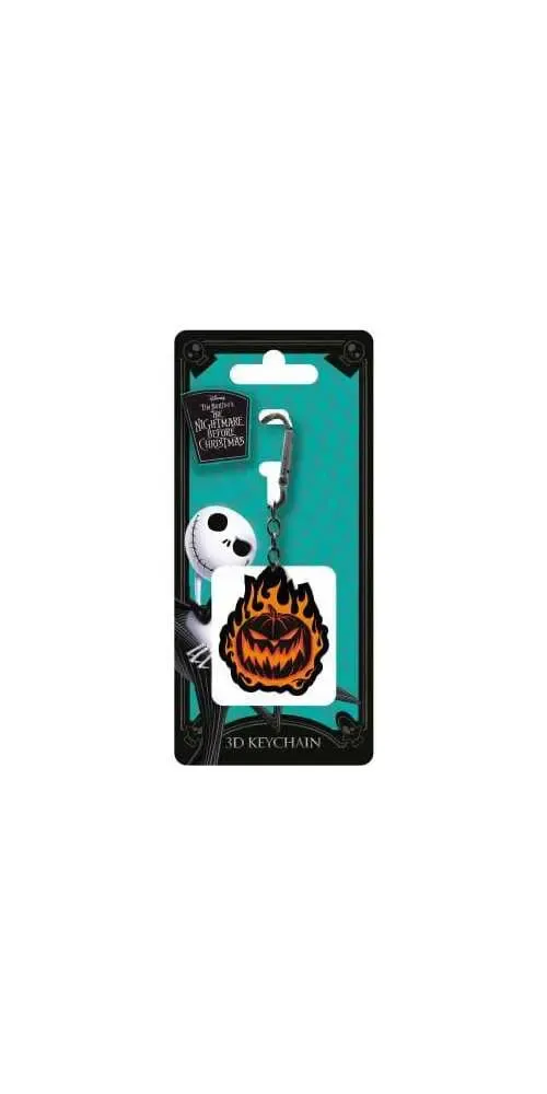 Disney 3D Gummi-Schlüsselanhänger The Nightmare Before Christmas Flaming Pumpkin 6 cm