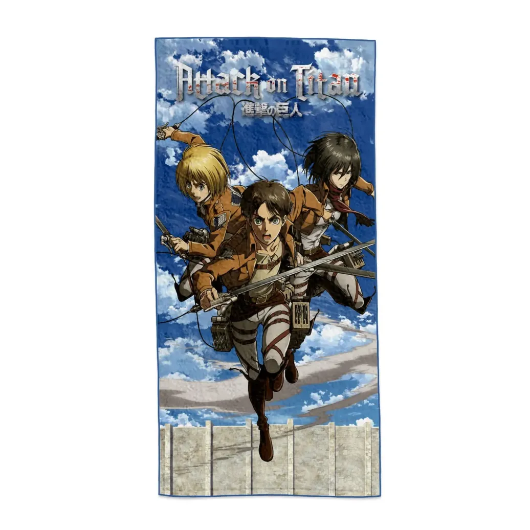 Attack on Titan Handtuch Eren, Mikasa & Armin 150 x 75 cm  