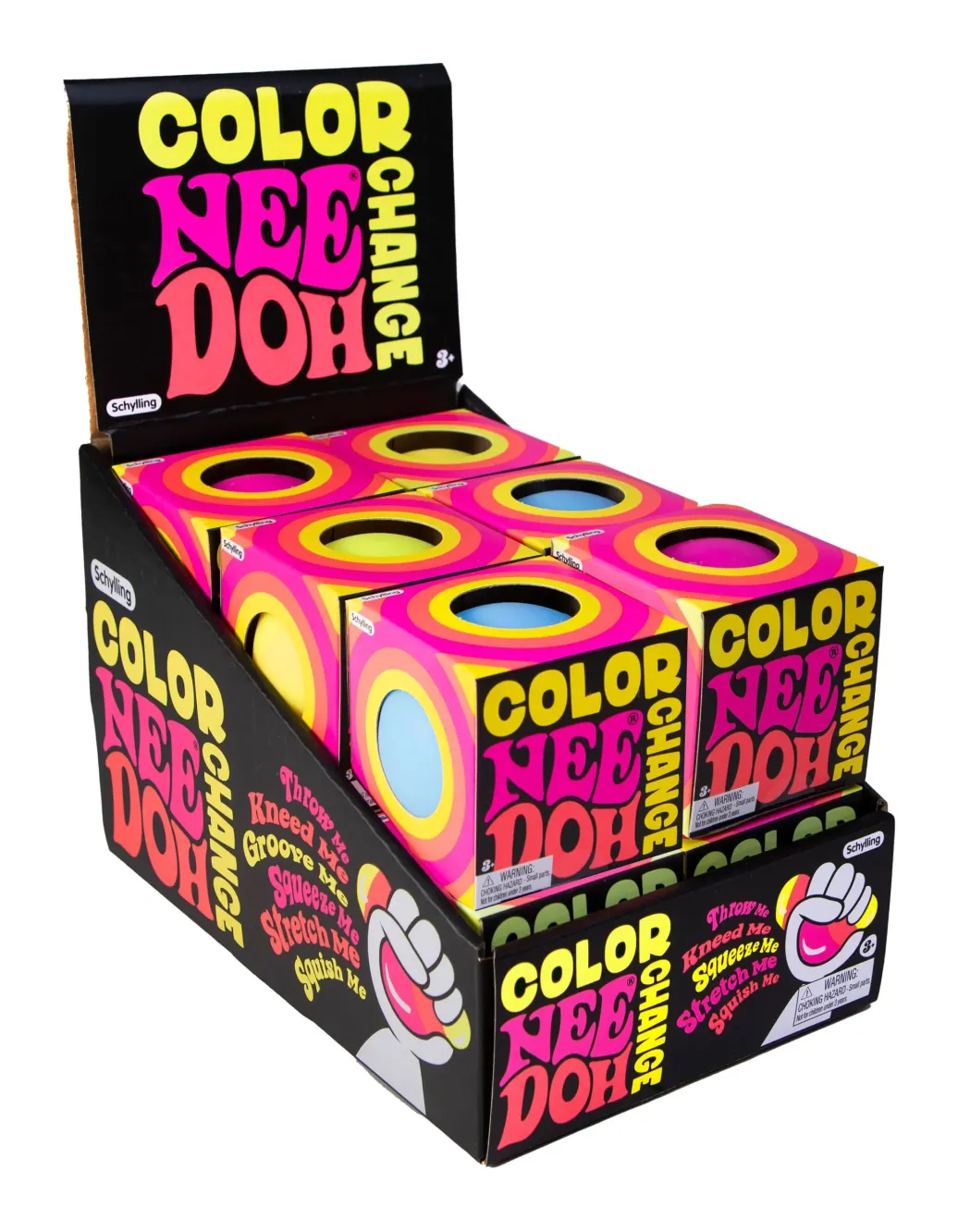 NeeDoh Anti-Stress-Bälle 6 cm Color Changing NeeDoohs Display (12)