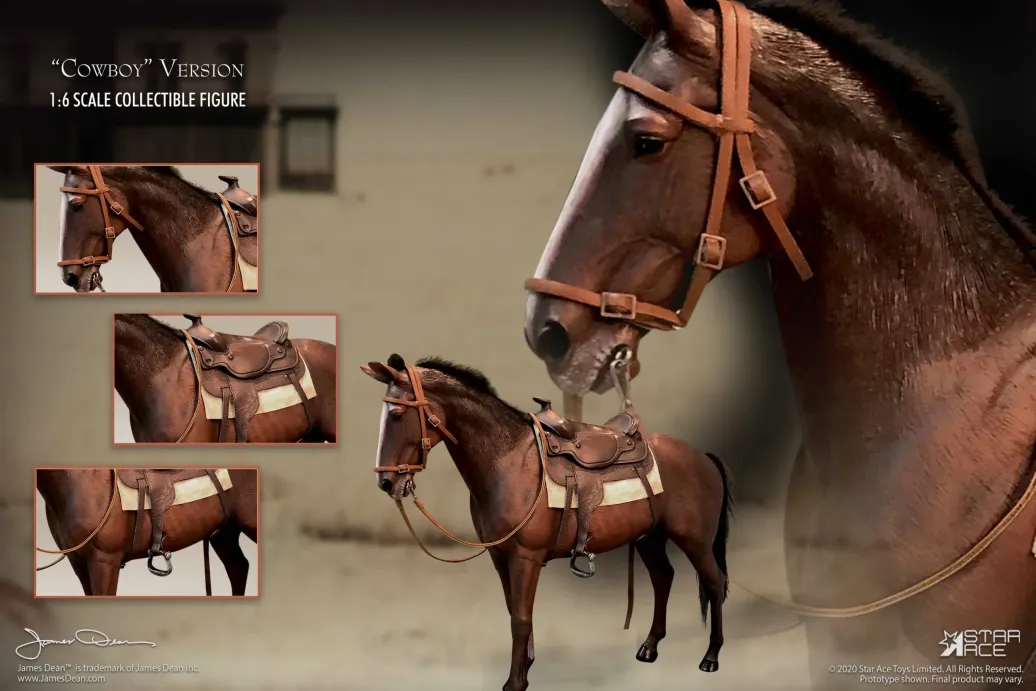 James Dean Statue 1/6 Cowboy Horse 30 cm