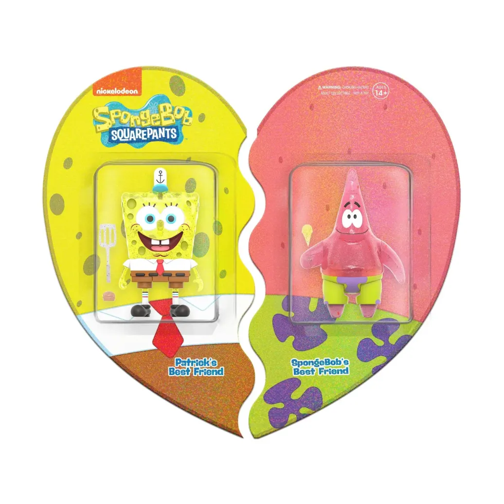 SpongeBob Schwammkopf ReAction Actionfiguren 2er-Pack SpongeBob & Patrick BFF (Glitter) SDCC22 10 cm