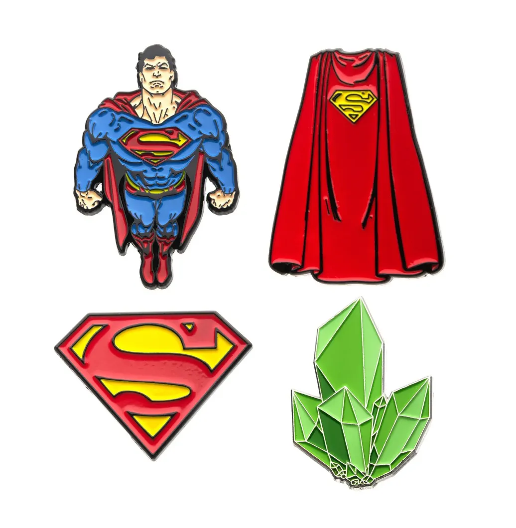DC Comics Superman Ansteck-Pin 4er-Pack