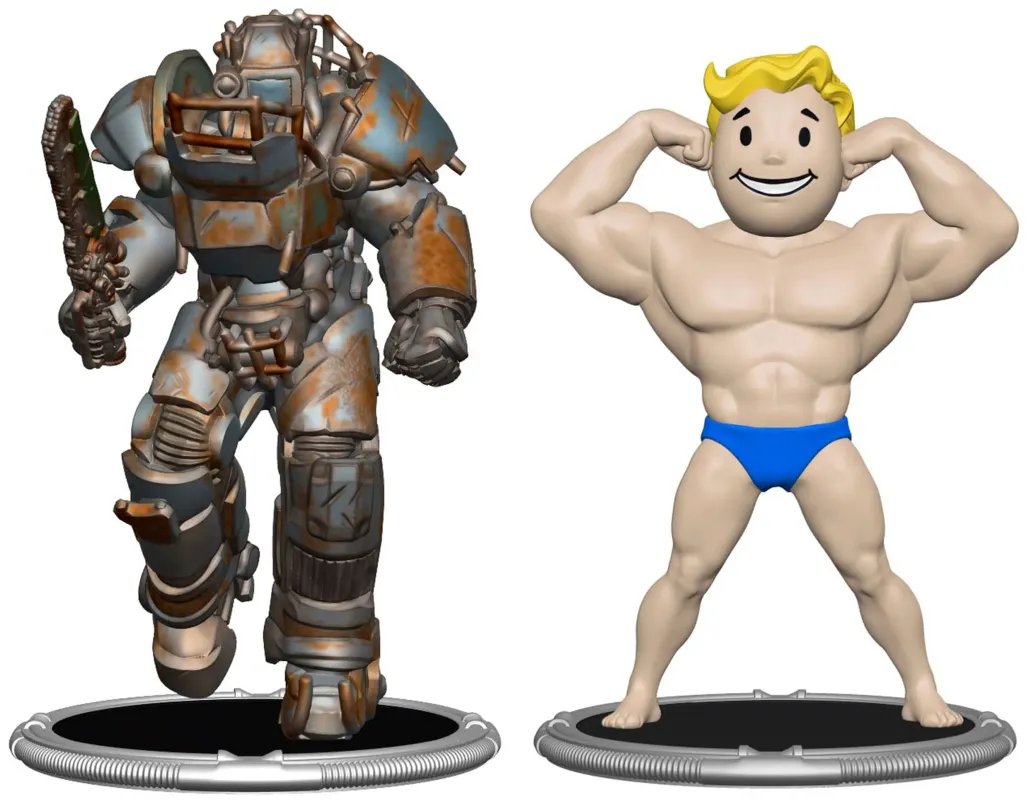 Fallout Minifiguren 2er-Pack Set E Raider & Vault Boy (Strong) 7 cm