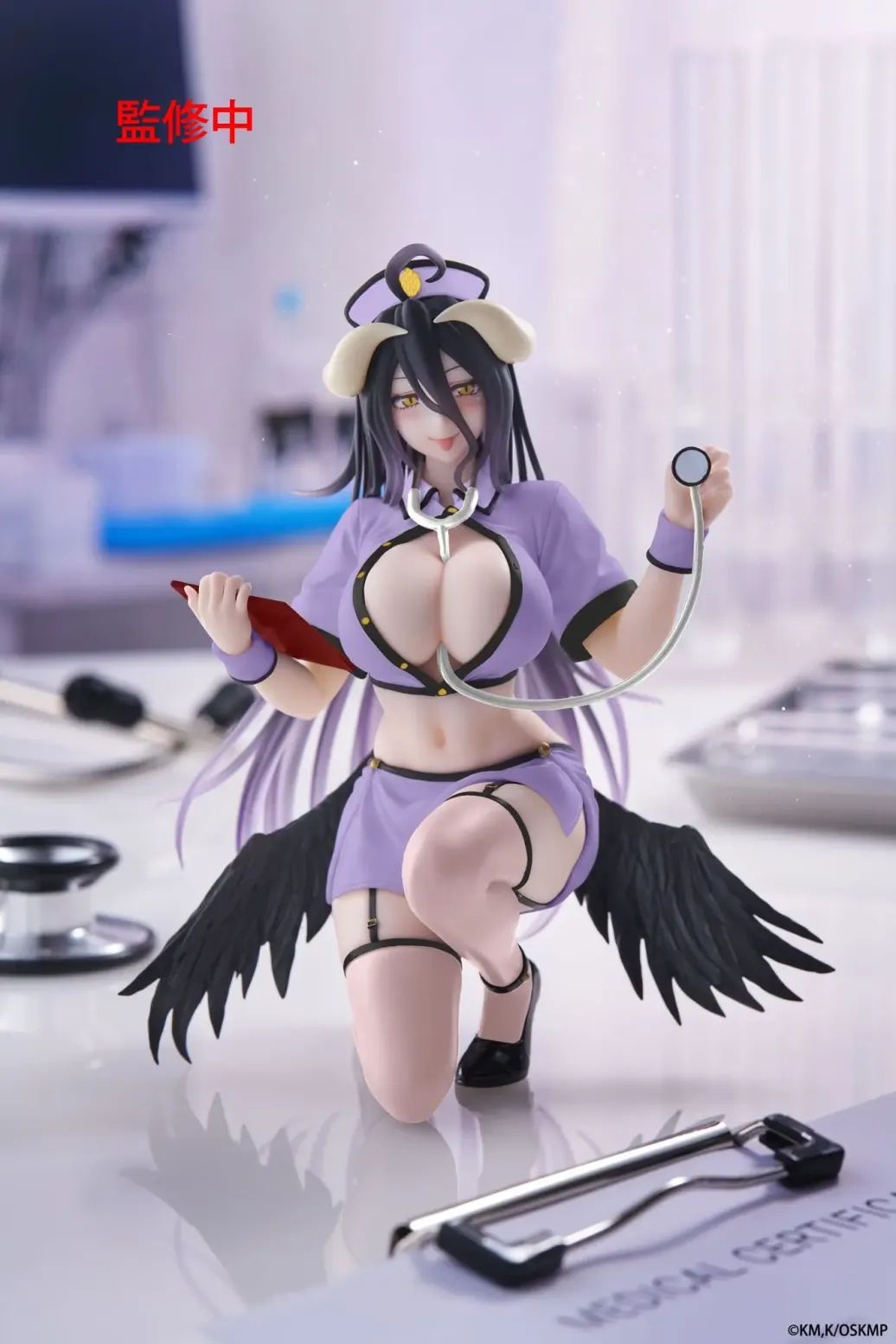 Overlord PVC Figur Desktop Cute Albedo (Nurse Ver.) Renewal 13 cm