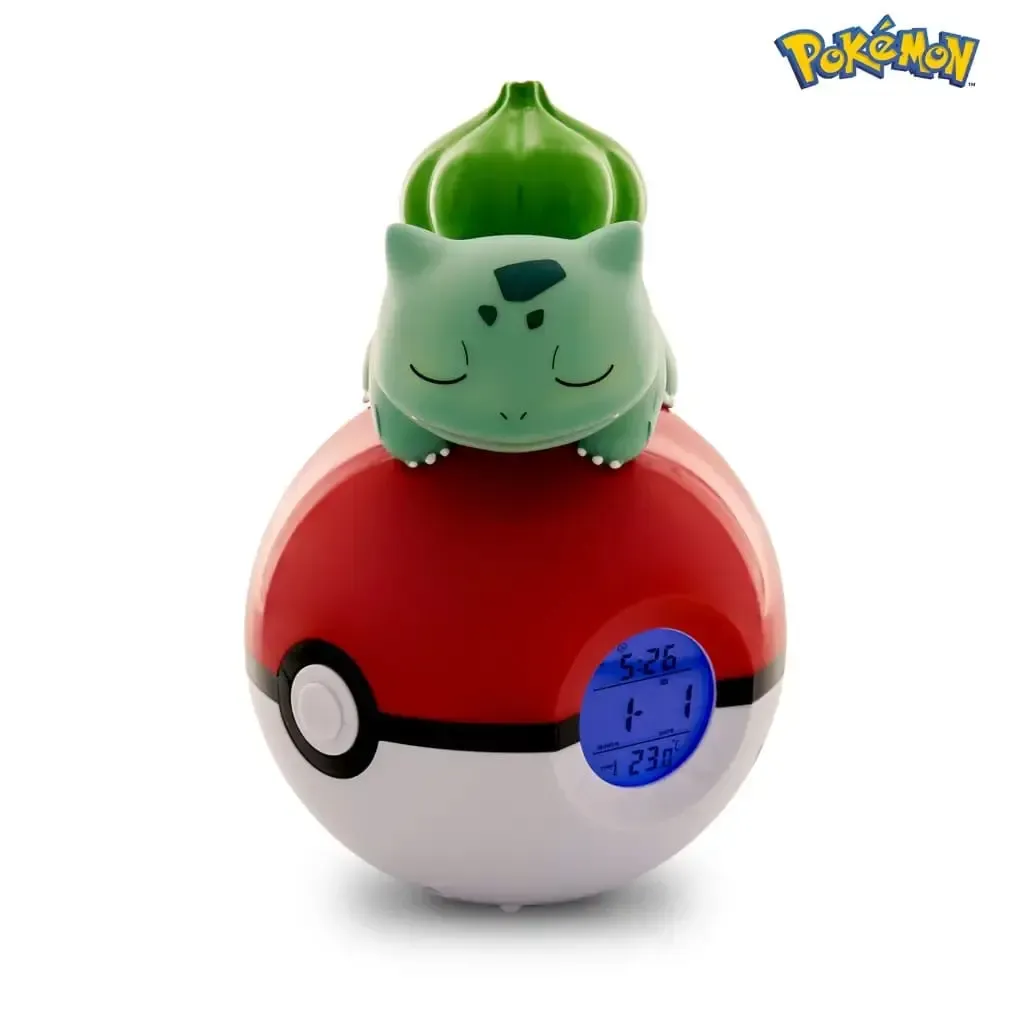 Pokémon Wecker Pokeball mit Leuchtfunktion Bisasam 18 cm