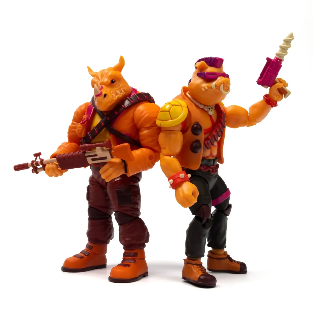 Teenage Mutant Ninja Turtles BST AXN Actionfiguren 2er-Pack Arcade Flashing BeBop & Rocksteady Exclusive 13 cm