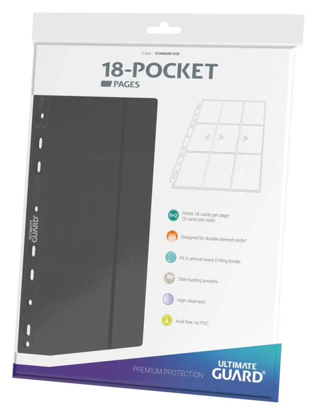 Ultimate Guard 18-Pocket Pages Side-Loading Grau (10)