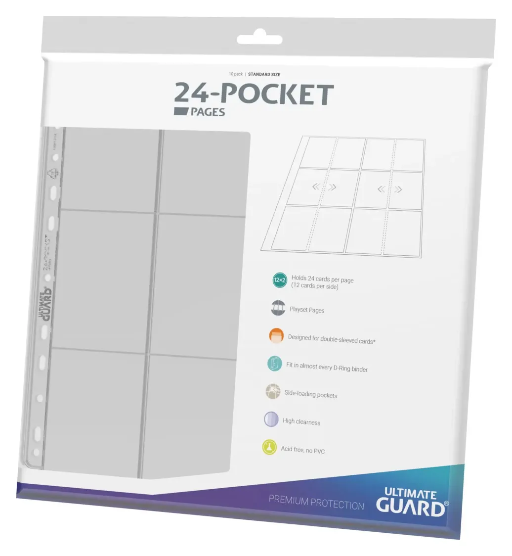 Ultimate Guard 24-Pocket QuadRow Pages Side-Loading Transparent (10)