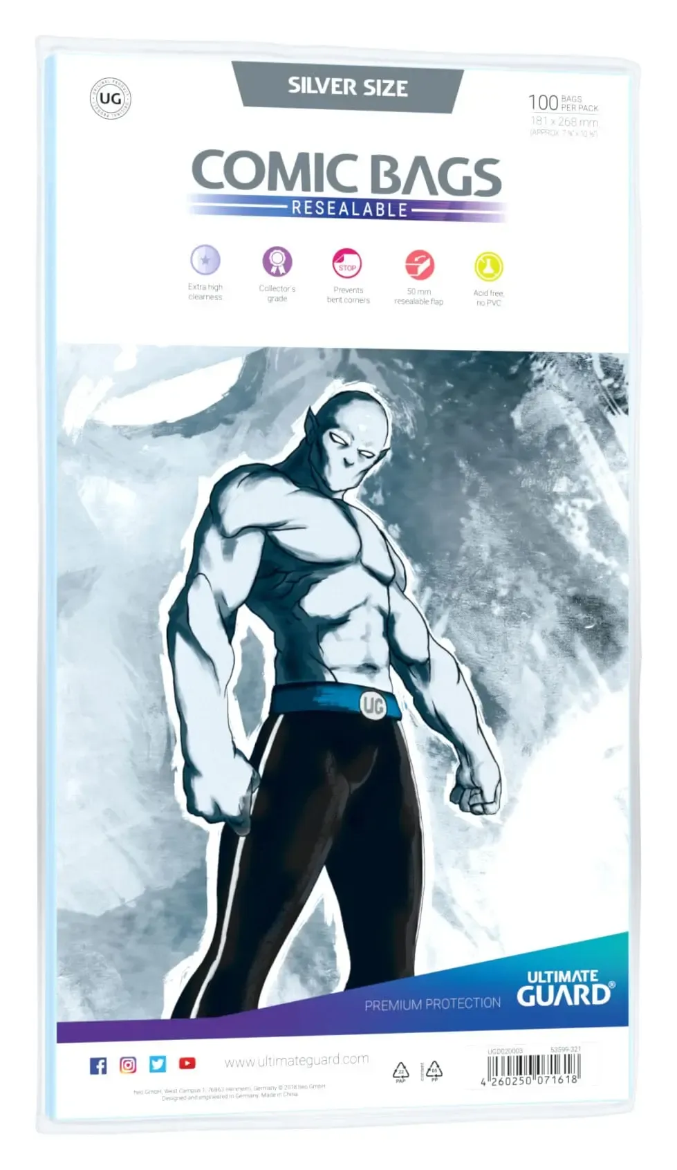 Ultimate Guard Comic Bags wiederverschließbar Silver Size (100)