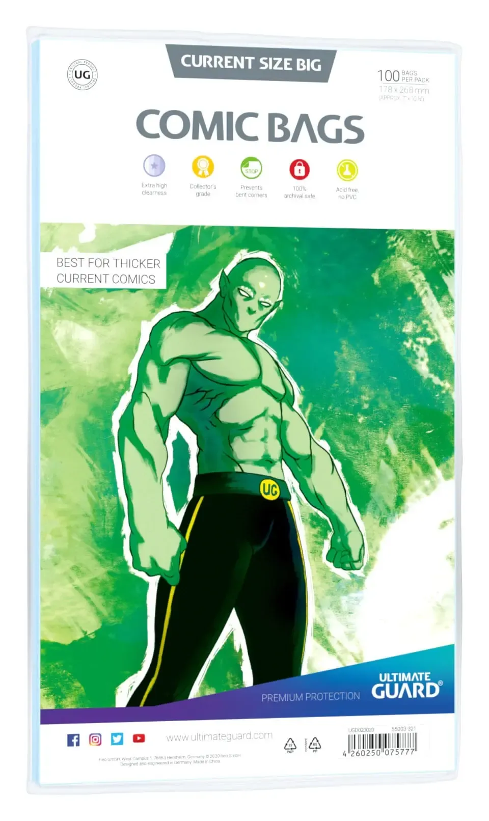Ultimate Guard Comic Bags BIG Current Size (100)