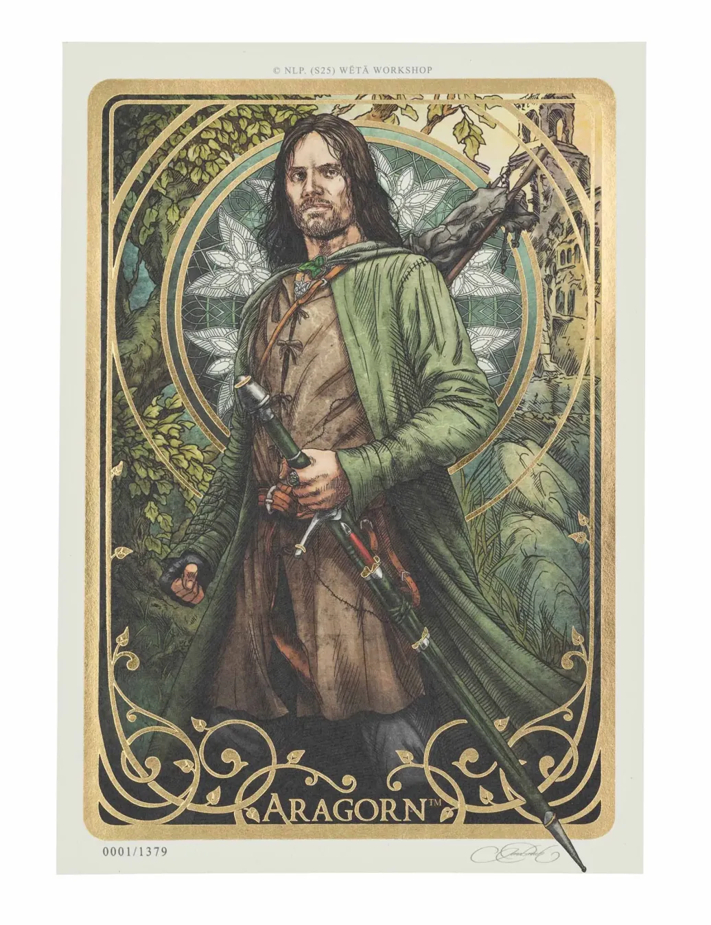 Herr der Ringe Kunstdruck Aragorn Art Card 14 x 21 cm Limited Edition