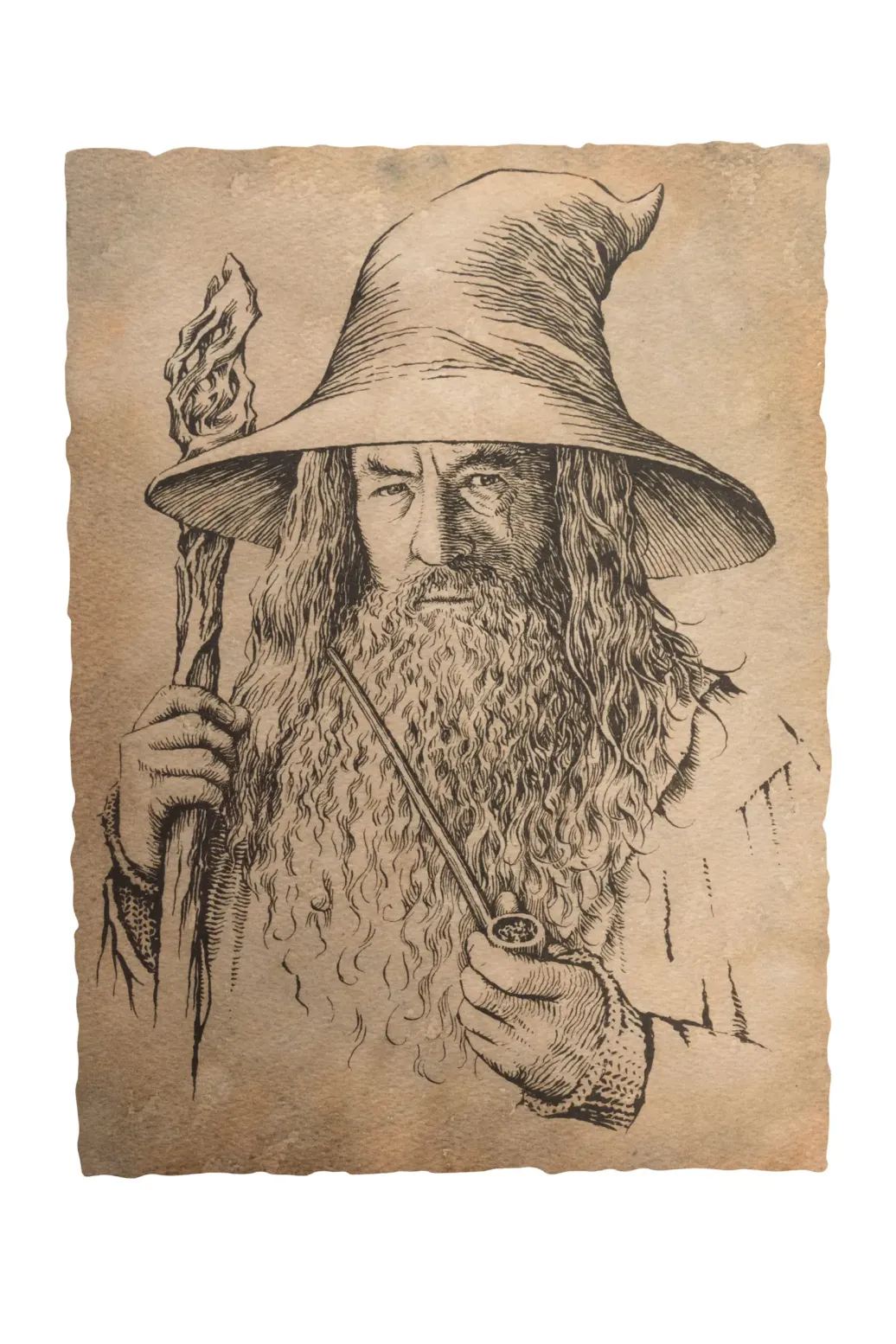 Der Hobbit Kunstdruck Portrait of Gandalf the Grey 21 x 28 cm