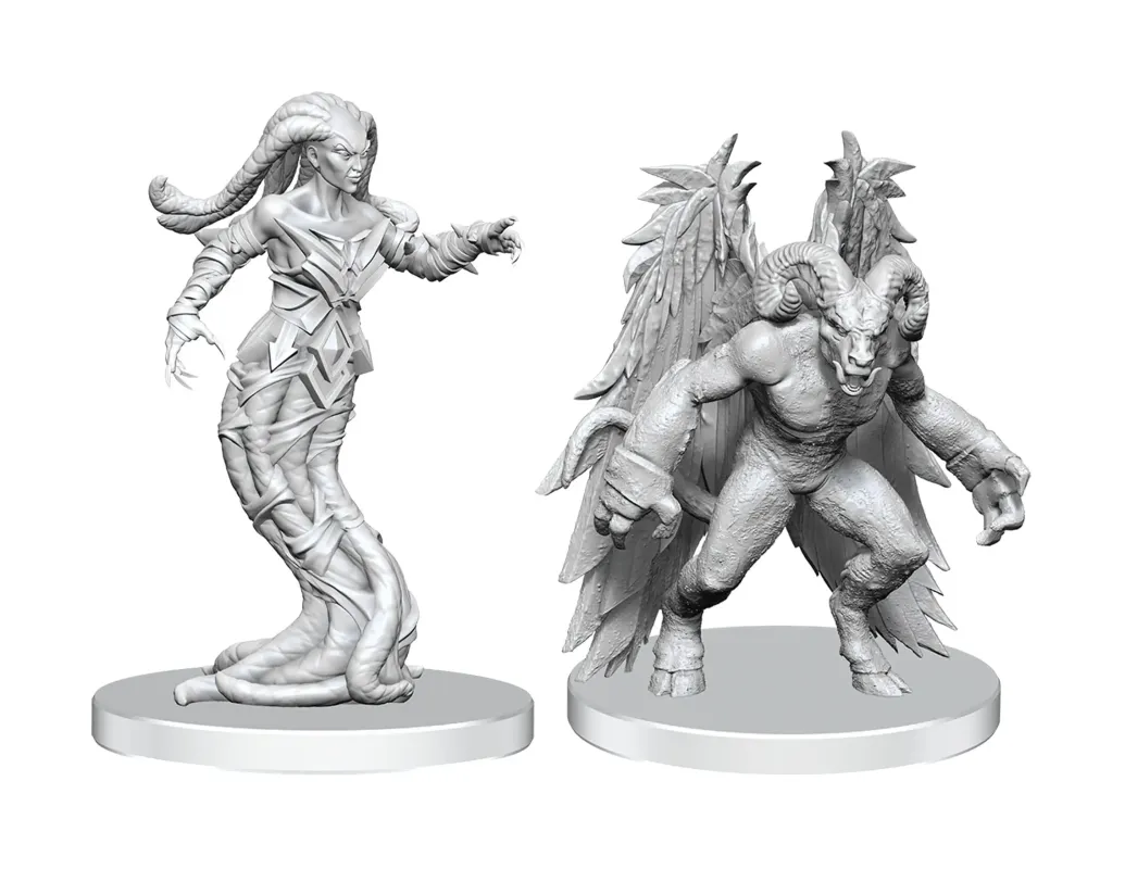 Pathfinder Deep Cuts Miniaturen unbemalt Gylou (Handmaiden Devil) & Ferrugon (Rust Devil)