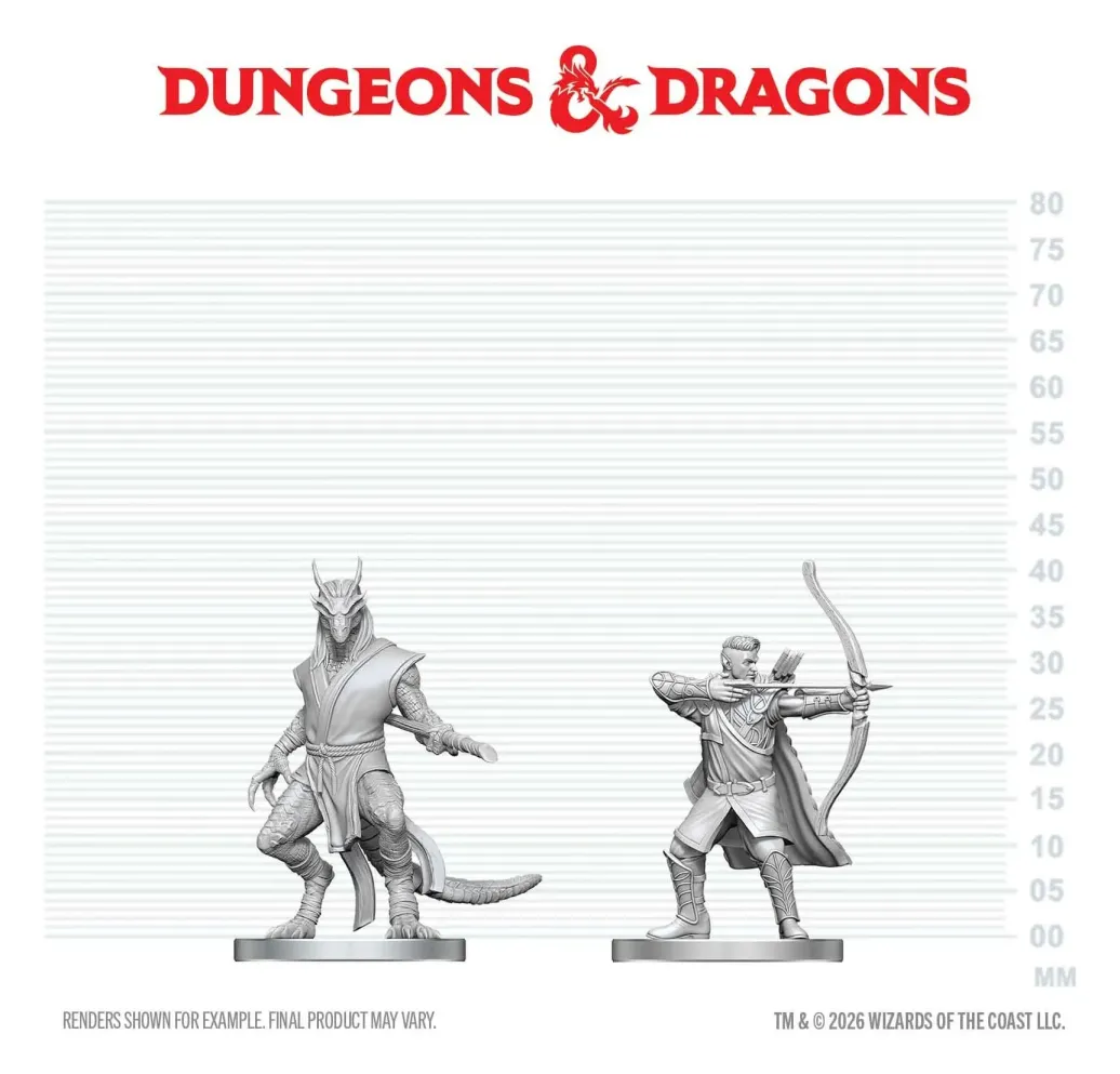 D&D Nolzur's Marvelous Miniatures Minifiguren Elfen-Waldläufer & Drachengeborener Mönch 13 cm