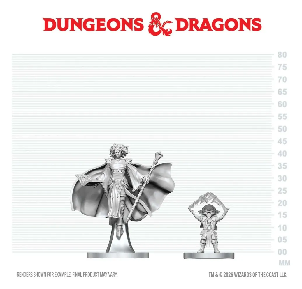 D&D Nolzur's Marvelous Miniatures Minifiguren Gnom-Hexenmeister & Aasimar-Zauberer 13 cm