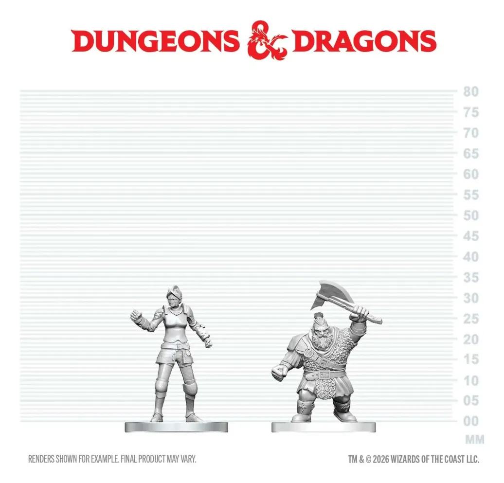 D&D Nolzur's Marvelous Miniatures Minifiguren Kultist von Bane & Zwergen-Zhentilar-Soldat 13 cm