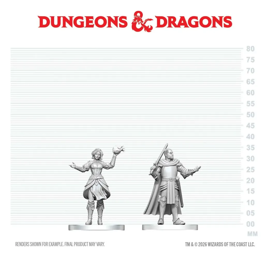 D&D Nolzur's Wunderbare Miniaturen Minifiguren Ritter & Magierlehrling 13 cm