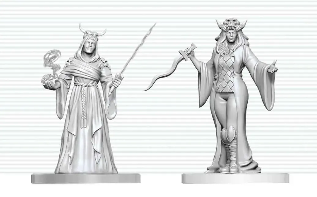Dungeons & Dragons Nolzur's Marvelous Miniatures Miniatur unbemalt Kultisten-Fanatiker & Hierophant 14 cm