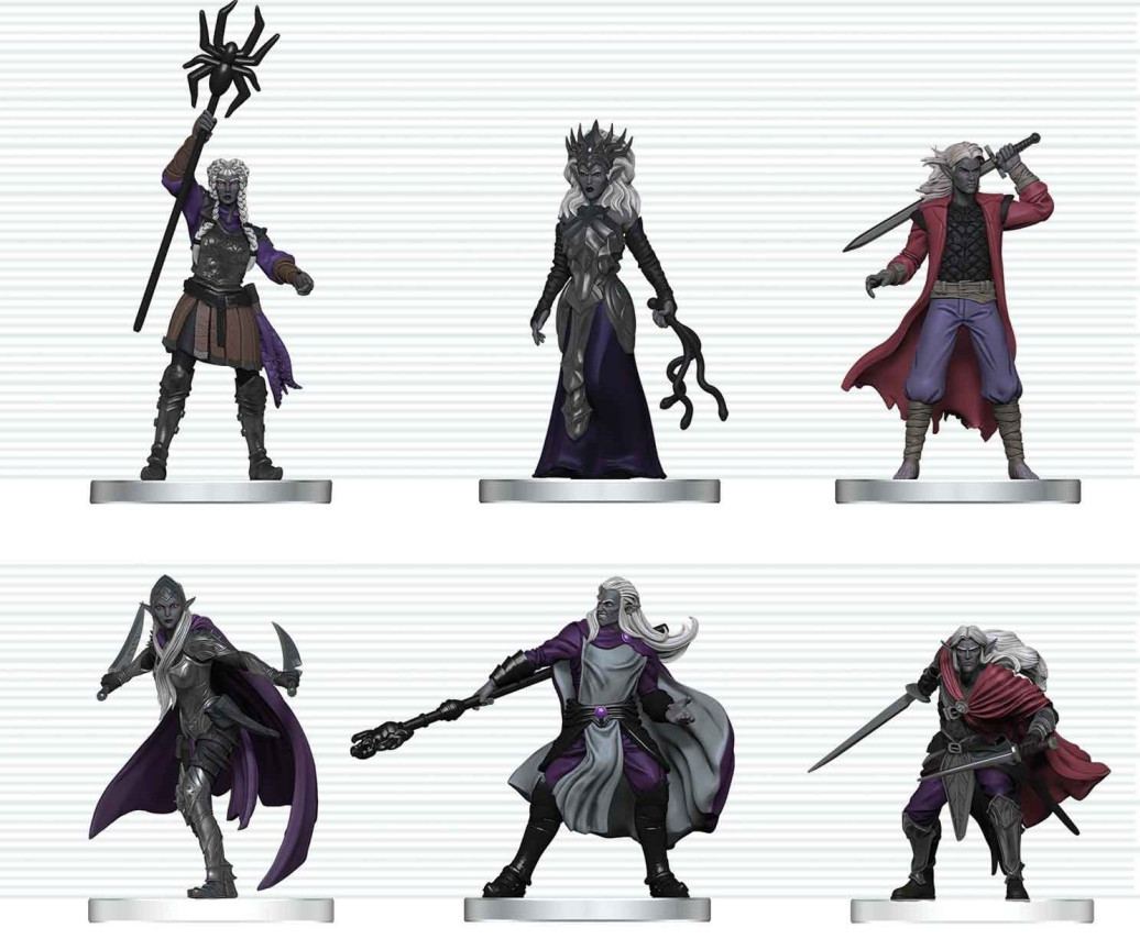 D&D Icons of the Realms Minifiguren Drow-Kriegerschar 20 cm