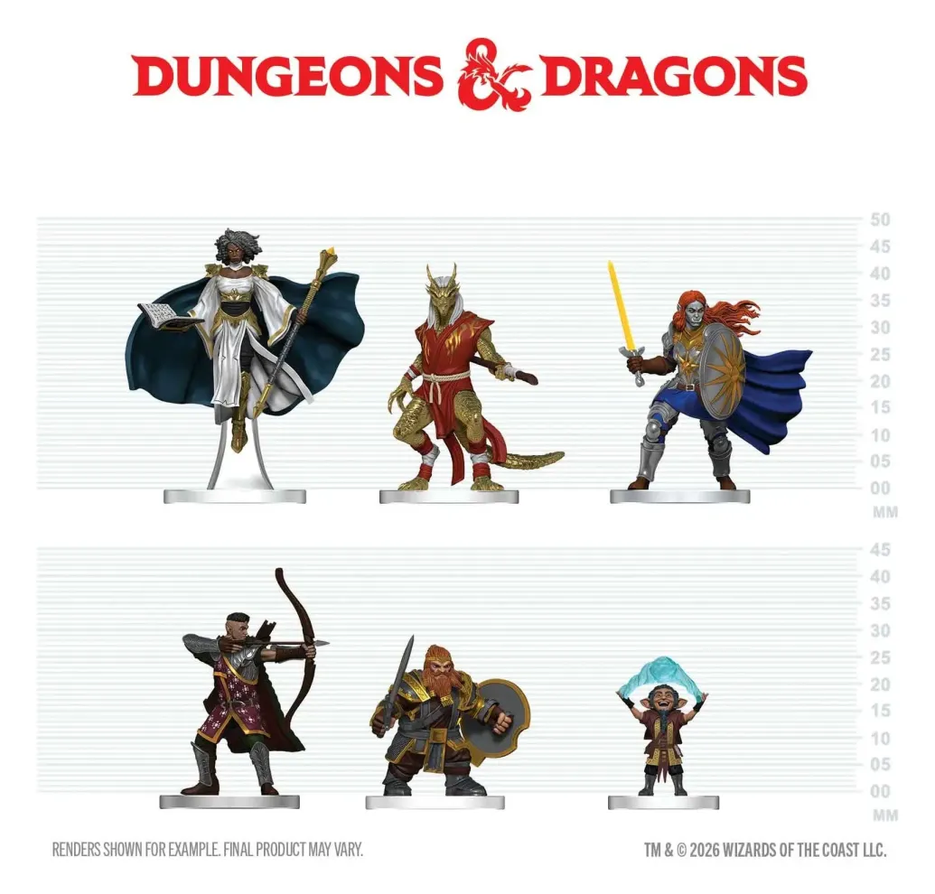 D&D Icons of the Realms Minifiguren Spielerhandbuch - Schwerter & Stäbe Starter-Set 20 cm