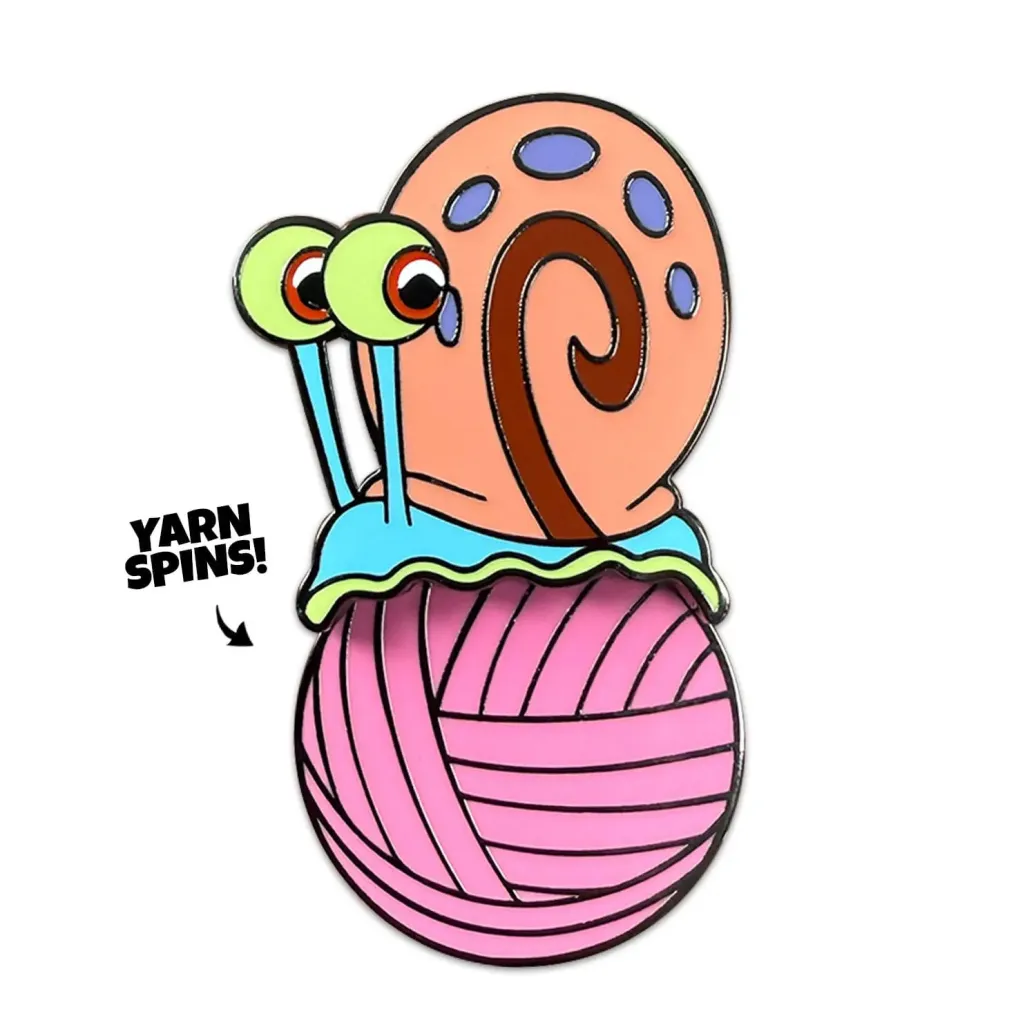 SpongeBob Schwammkopf Ansteck-Pin Gary Yarn Spinning 5 cm