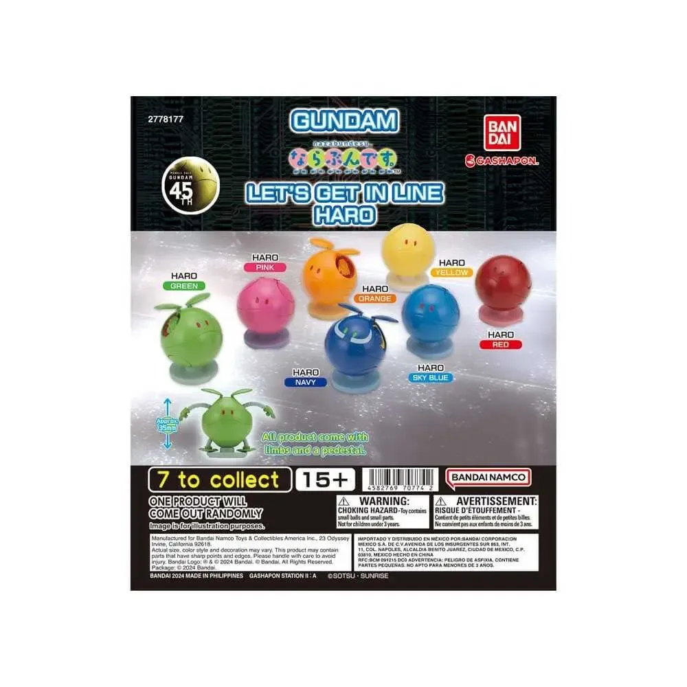 Gundam Gashapon Minifiguren 4 cm HARO Let's Get in Line Blind Box Display (24)