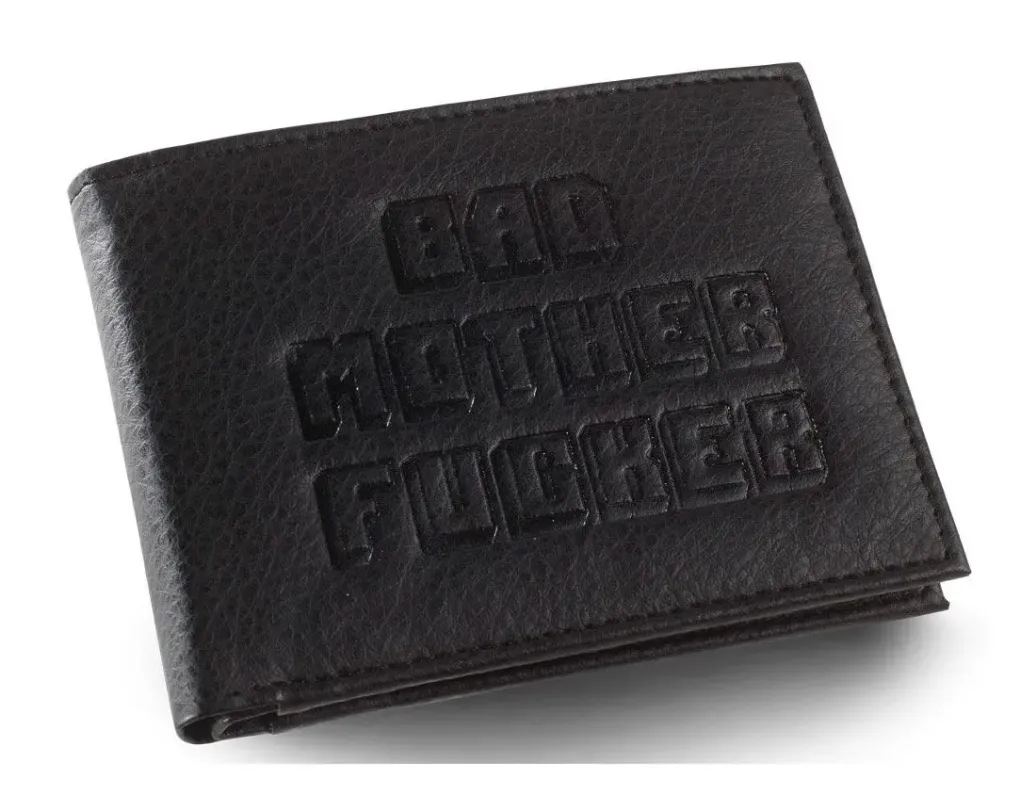 Pulp Fiction Bad Mother Fucker Geldbeutel Schwarz Logo Embossed