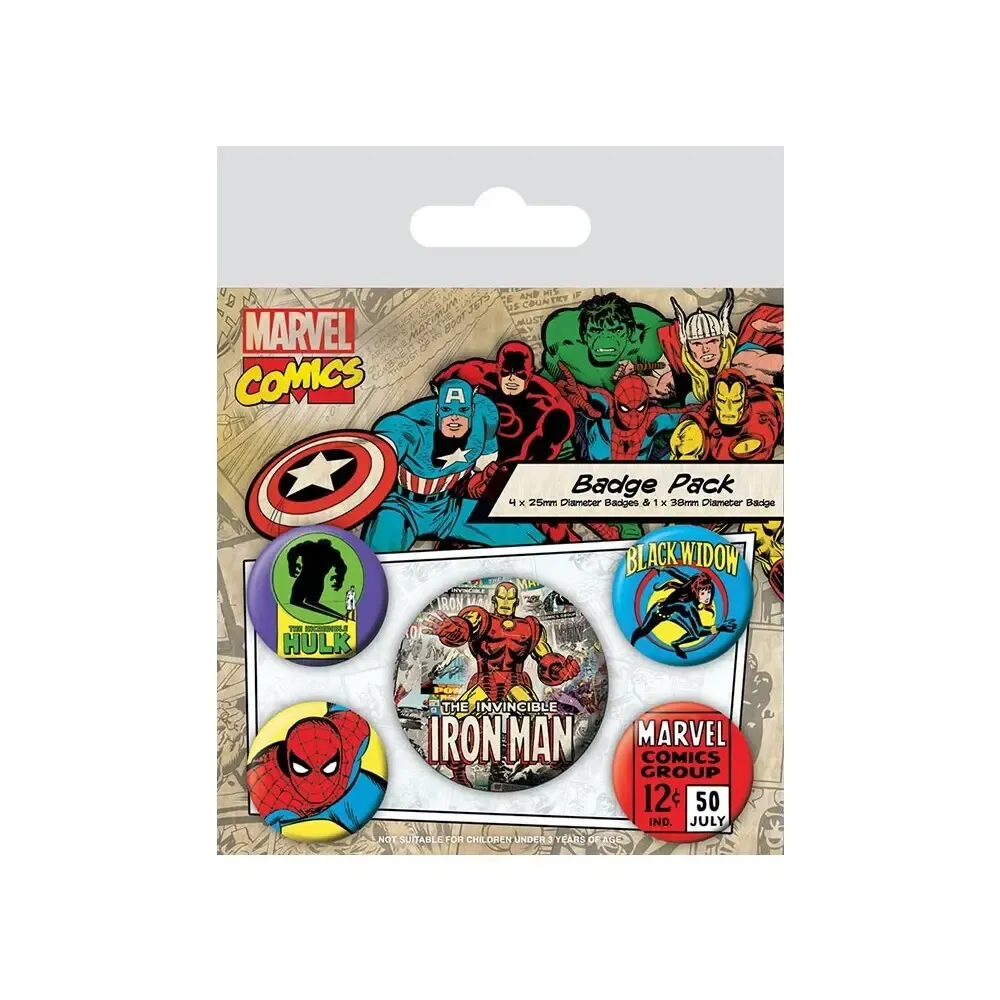 Marvel Comics Ansteck-Buttons 5er-Pack Iron Man 