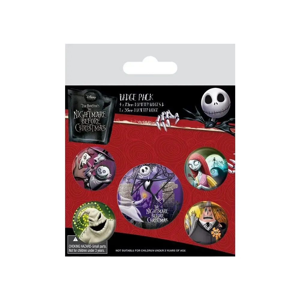 Nightmare Before Christmas Ansteck-Buttons 5er-Pack Characters 