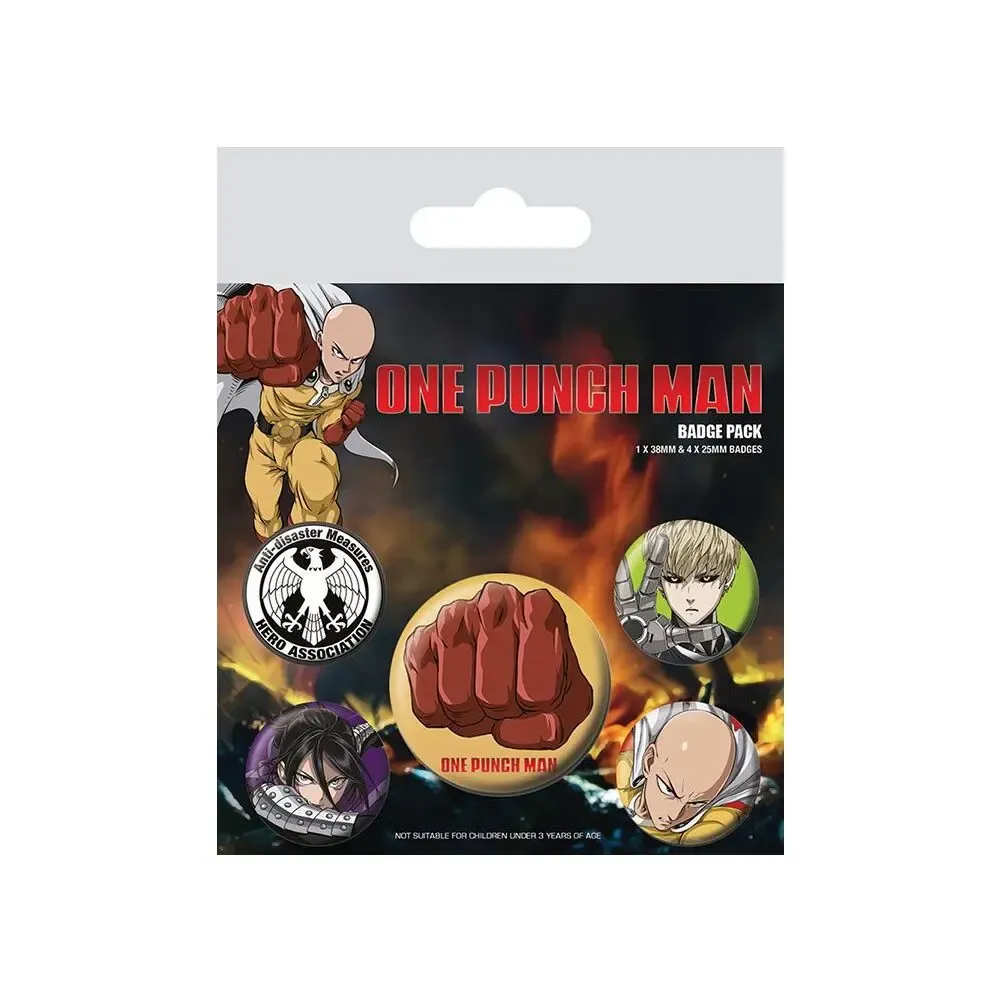 One Punch Man Ansteck-Buttons 5er-Pack Destructive 
