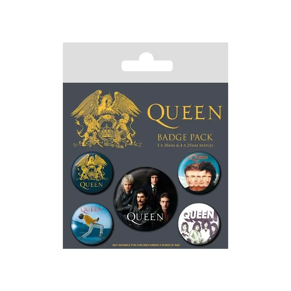 Queen Ansteck-Buttons 5er-Pack Classic 