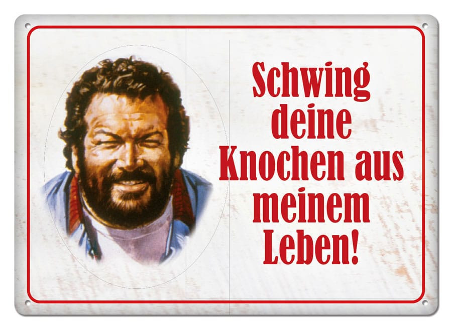 Bud Spencer Blechschild Schwing deine Knochen 10 x 15 cm