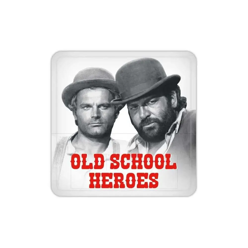 Bud Spencer & Terence Hill Bierdeckel aus Blech Old School Heroes 10 x 10 cm
