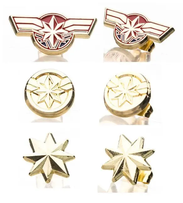 Captain Marvel 6er-Pack Edelstahl-Ohrstecker