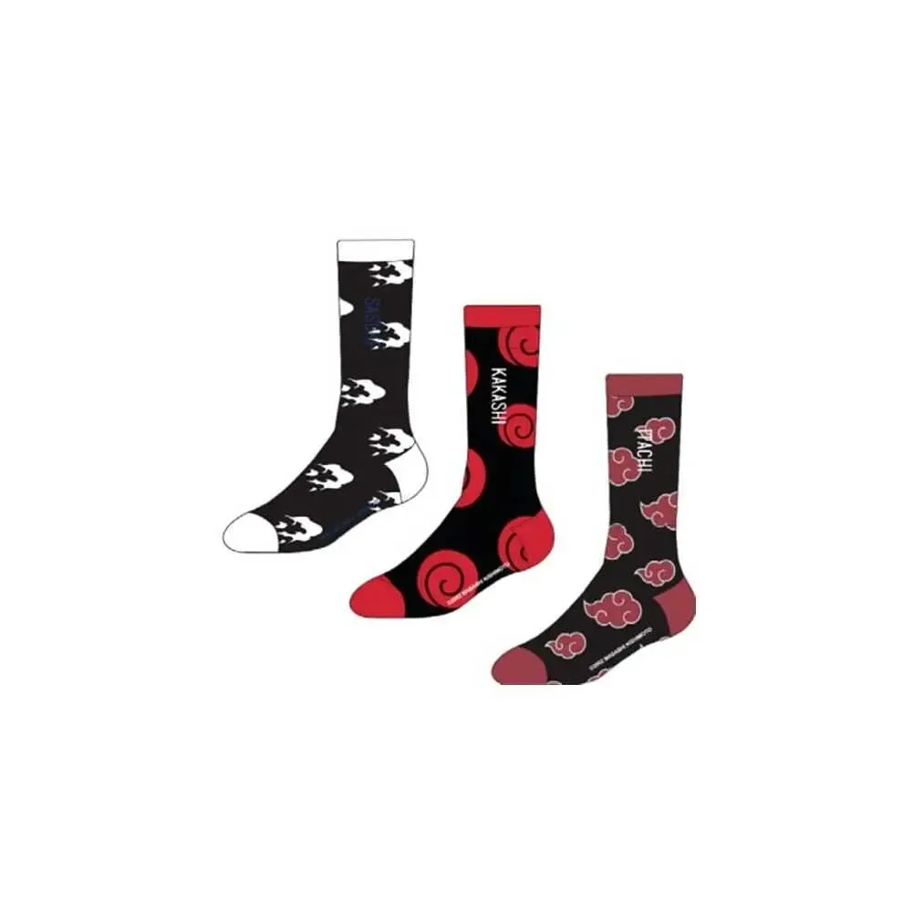 Naruto Socken Sasuke, Kakashi, Itachi 3er-Pack 43-46