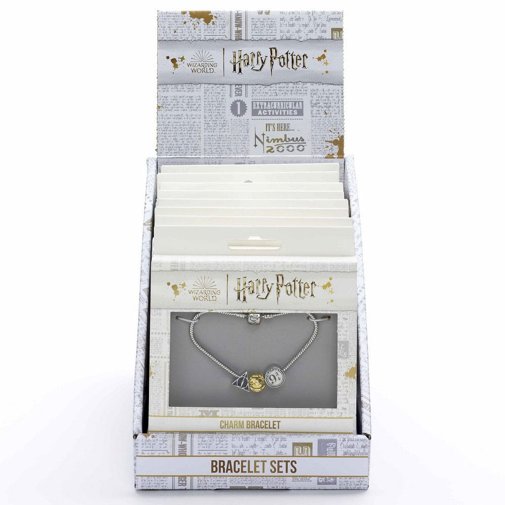 Harry Potter: Deathly Hallows with Golden Snitch and Platform 9 3-4 Charm Bracelets Display (30)