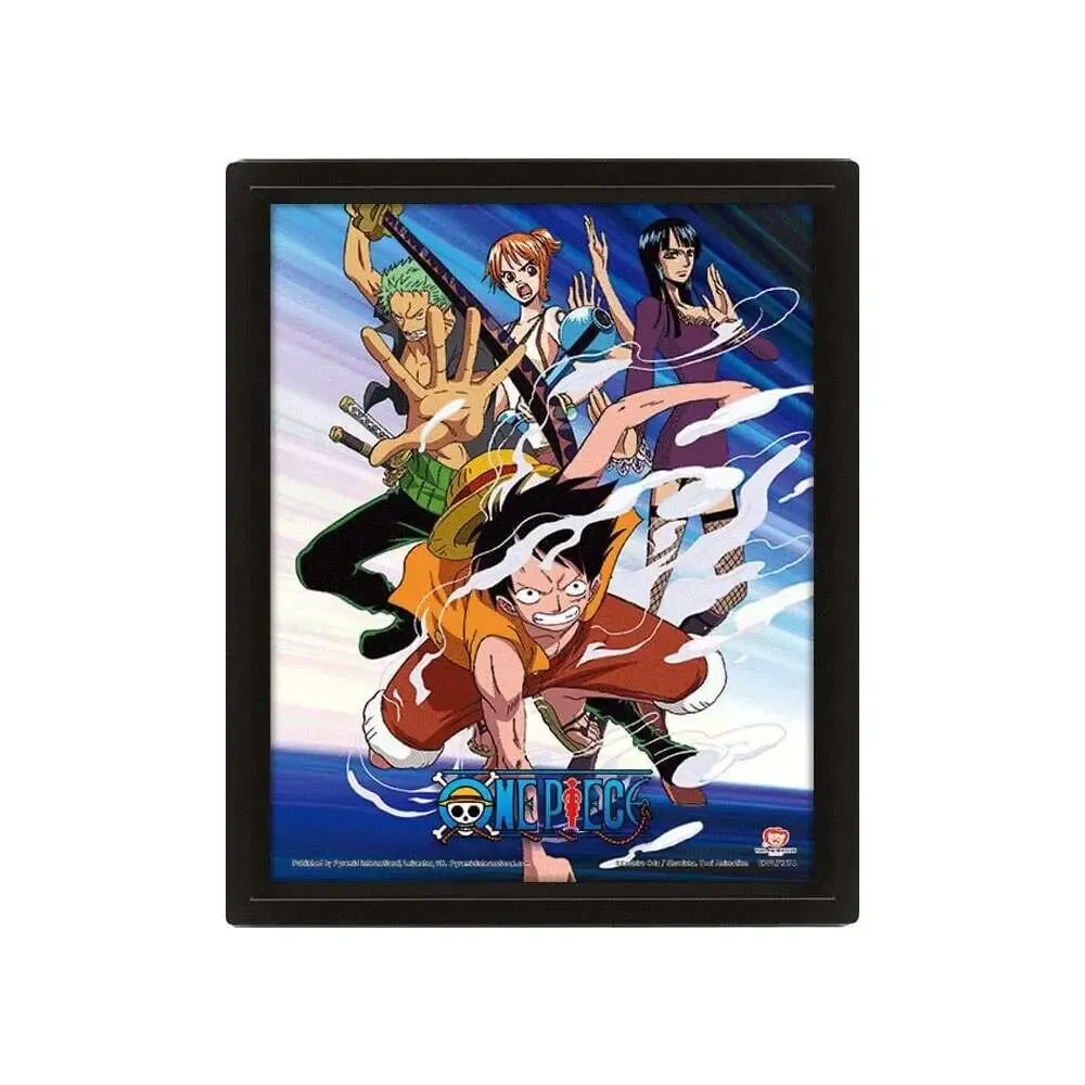Onie Piece 3D-Effekt Poster Straw Hat Pirates Assault 26 x 20 cm
