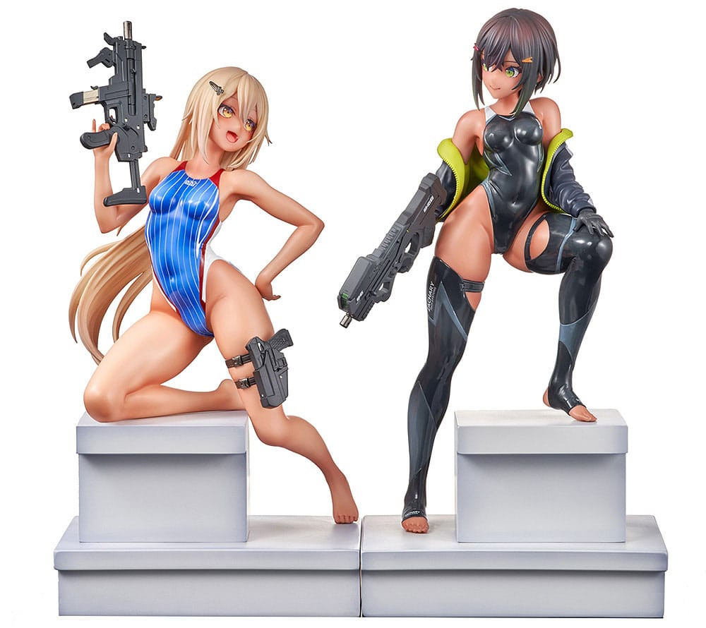 Arms Note Statuen 1/7 Swim Team Bucho-chan and Kohai-chan 22 cm