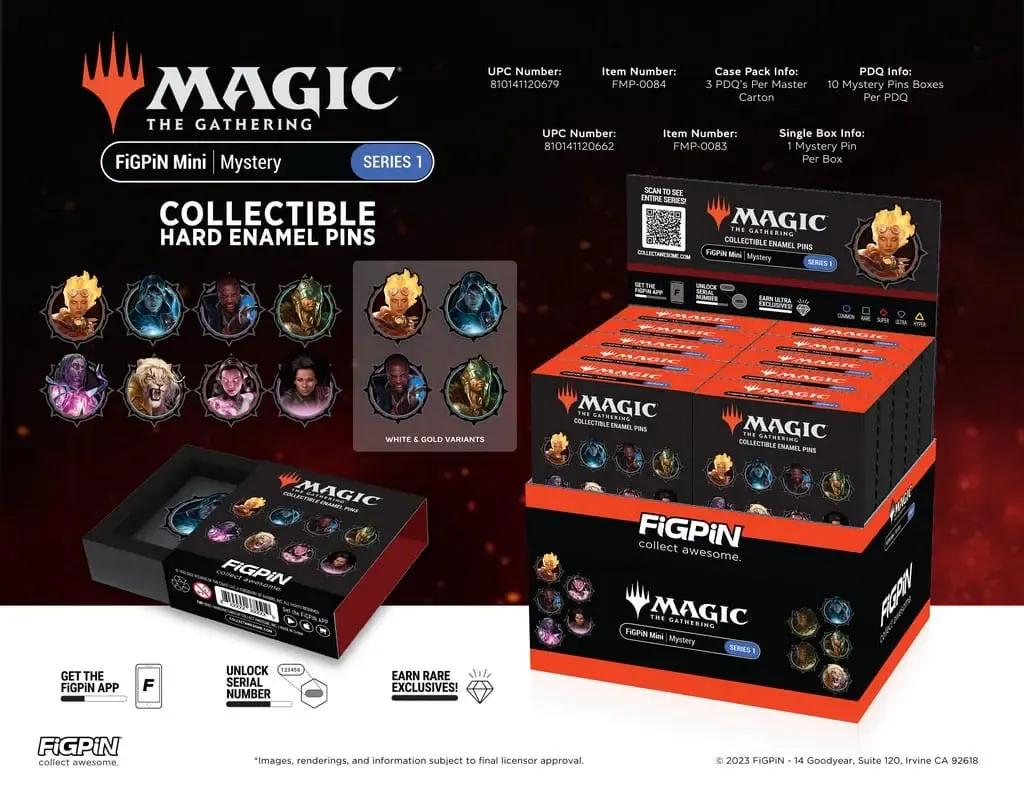 Magic the Gathering: Series 1 Blind Box Enamel Pins Display (10)