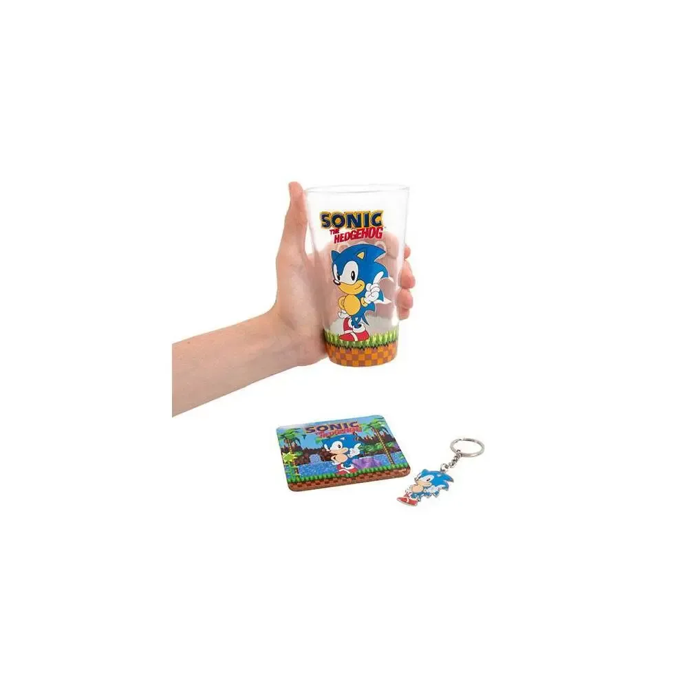 Sonic the Hedgehog Tasse, Untersetzer und Schlüsselanhänger Set Classic
