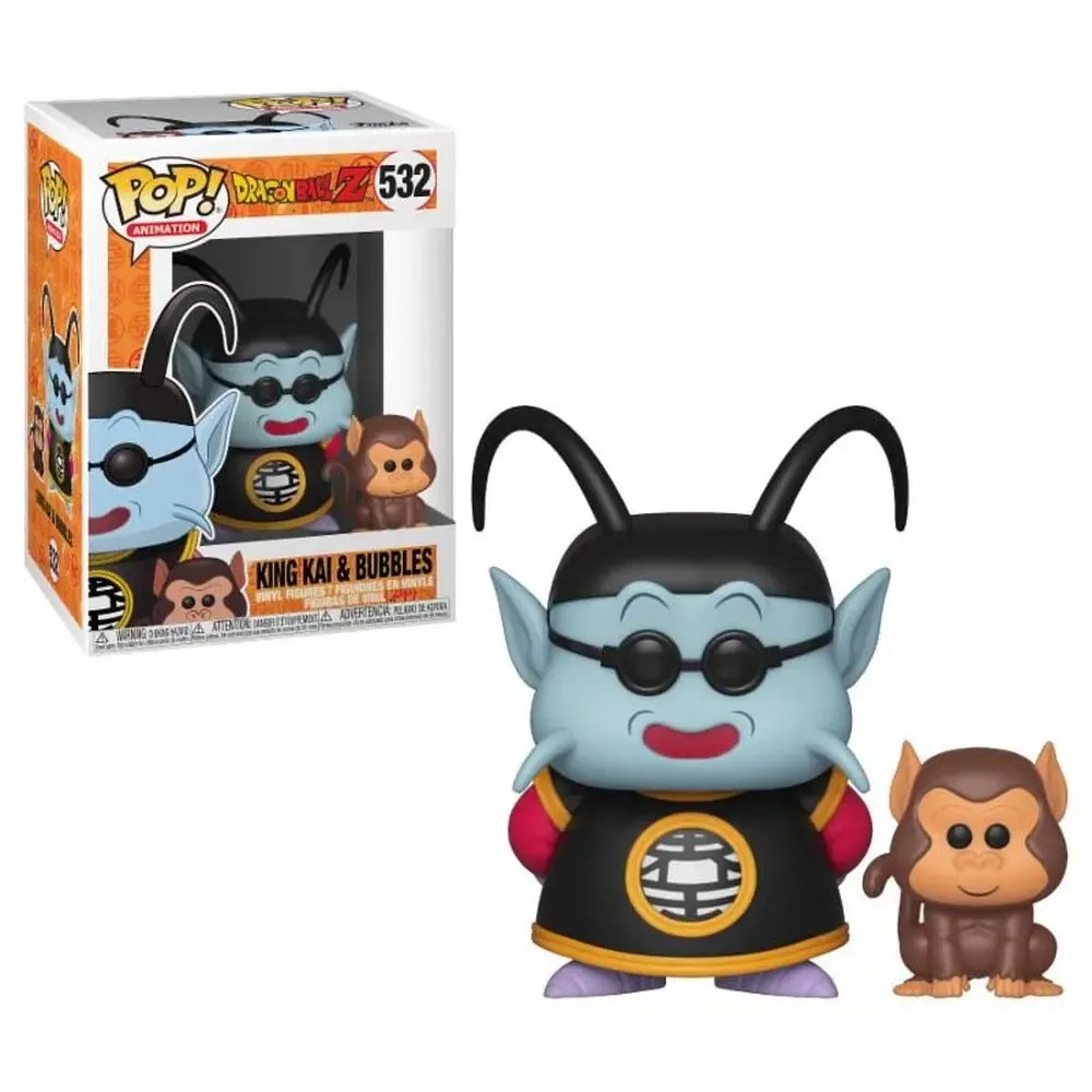 Dragon Ball Z POP! Animation Vinyl Figur King Kai & Bubbles 9 cm