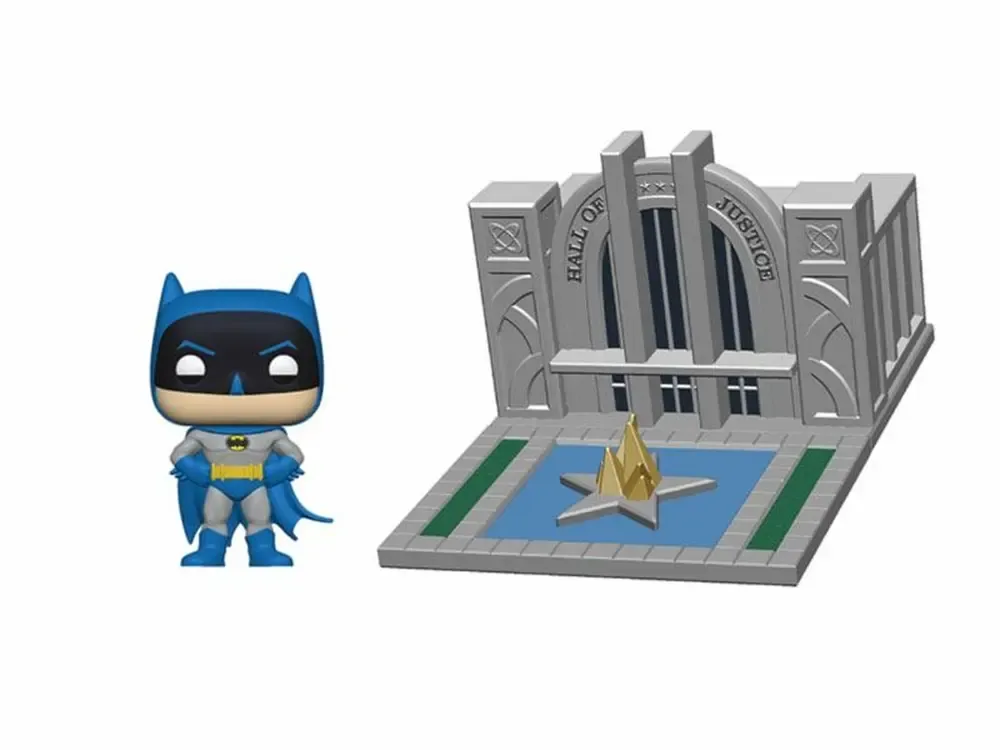 Batman 80th POP! Town Vinyl Figur Batman & Hall of Justice 9 cm