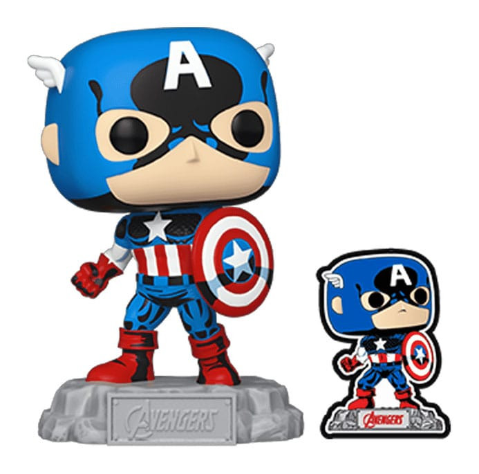 Avengers: Beyond Earth's Mightiest POP! Vinyl Figur Captain America with Pin 9 cm